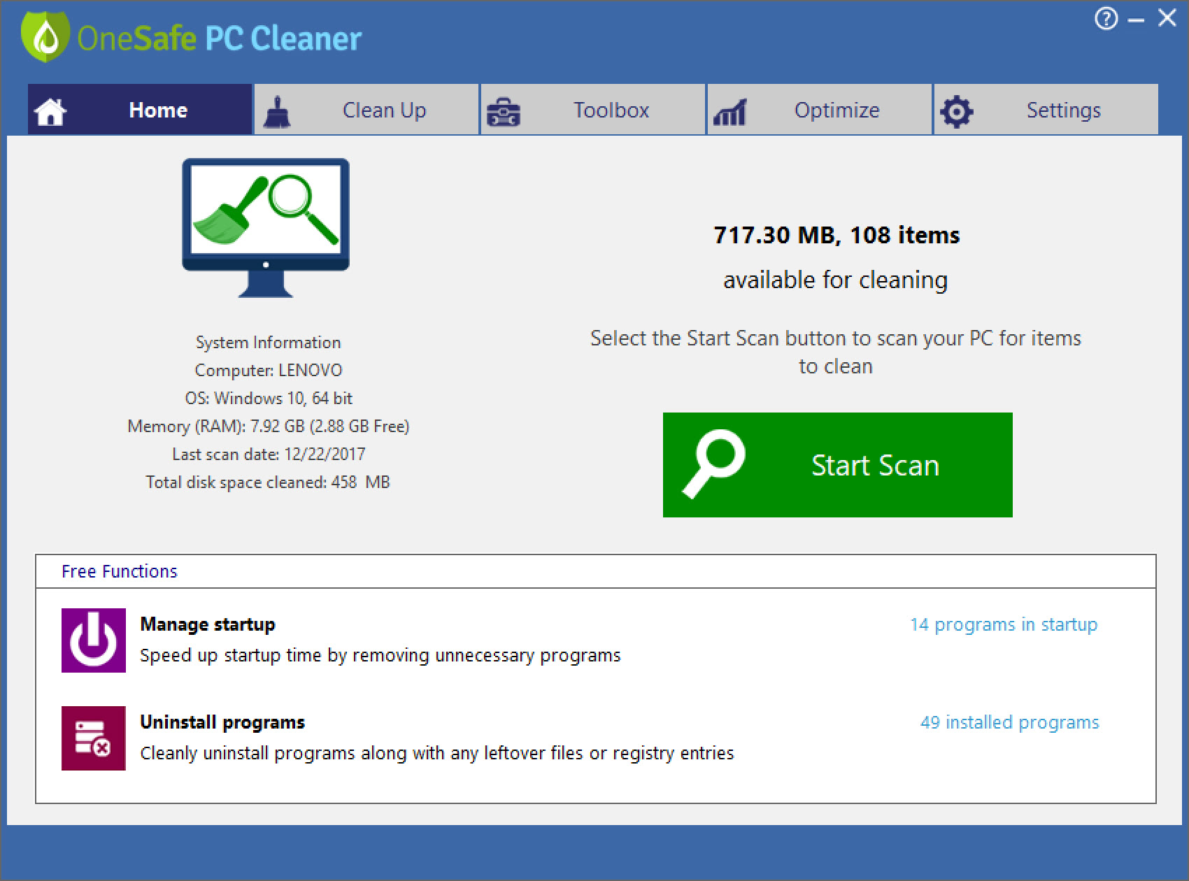 OneSafe PC Cleaner Pro 14.1.19 + Serial Key Latest Version